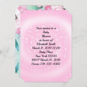 Convites Chá de fraldas rosa