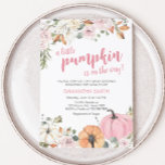Convites Chá de fraldas rosa-abóbora<br><div class="desc">Bem-vindos ao seu pequeno com o nosso encantador convite para Chá de fraldas Pumpkin Rosa Esmagado,  Imprimível. Personalize para compartilhar a alegria com seus entes queridos! BS349</div>