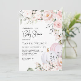 Convites Chá de fraldas rosa-abóbora