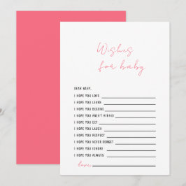 Convites Chá de fraldas Rosa Apricot Deseja o Bebê