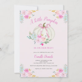 Convites Chá de fraldas Rosa Arco Pumpkin Girl