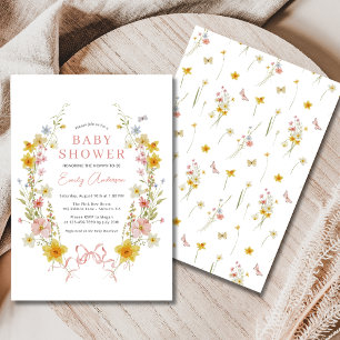 Convites Chá de fraldas Rosa-Arco-Rosa-primavera