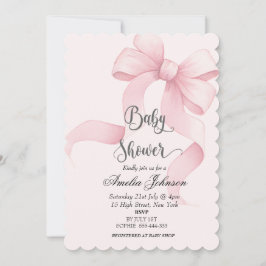 Convites Chá de fraldas rosa Blush e Arco Coquette