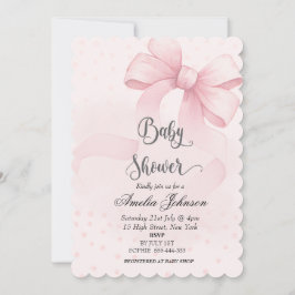 Convites Chá de fraldas rosa Blush e Arco Coquette
