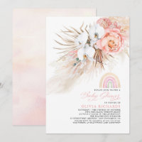 Chá de fraldas Rosa Blush Rainbow Pampas Grass