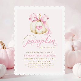 Convites Chá de fraldas Rosa Coquette Pumpkin