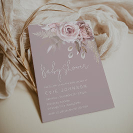 Convites Chá de fraldas Rosa de Modern Boho Dusty