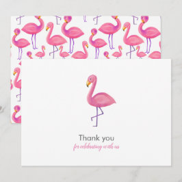 Convites Chá de fraldas Rosa Flamingo Moderno Obrigado