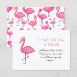 Convites Chá de fraldas Rosa Flamingo Moderno Traga Um Livr