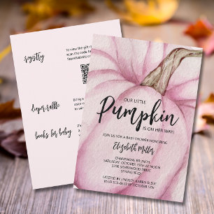 Convites Chá de fraldas Rosa Pumpkin Girl