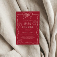 Chá de fraldas rosa suave com ícones de bebê e qua