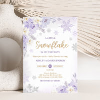 Chá de fraldas Roxo Um Pequeno Floco de Neve