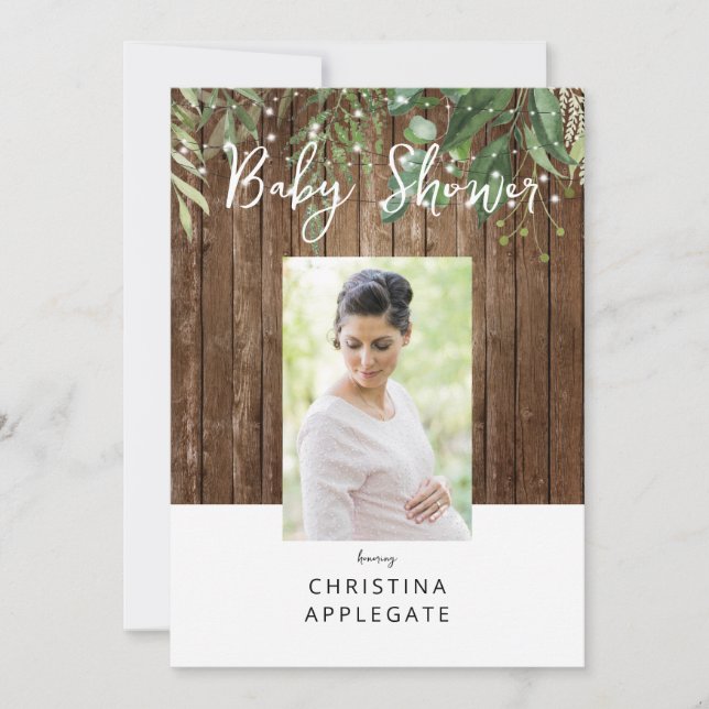 Convites Chá de fraldas Russo da Foto da Mãe (Frente)