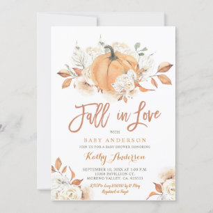 Convites Chá de fraldas Russo de Abóbora Apaixonado