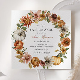 Convites Chá de fraldas Russo de Abóbora de outono