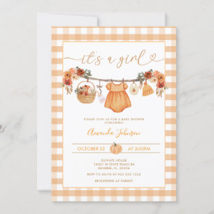 Convites Chá de fraldas Russo De Pumpkin De Vestuário