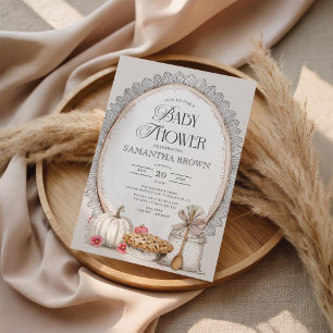 Convites Chá de fraldas Russo de Queda Elegante