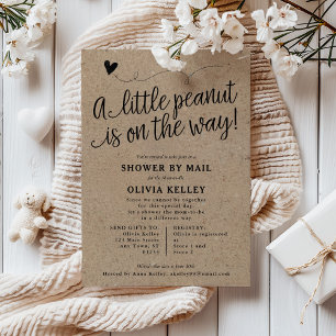 Convites Chá de fraldas Russo POR CORREIO, Pequeno amendoim