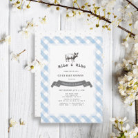 Chá de fraldas Rustic Blue Gingham Co-Ed