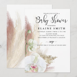Convites Chá de fraldas Rustic Boho Pampas Grass