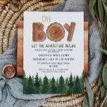 Convites Chá de fraldas Rustic Boy Woodland<br><div class="desc">Menino de madeira bonito e único - "que a aventura comece" - convite para chá de fraldas florestal</div>