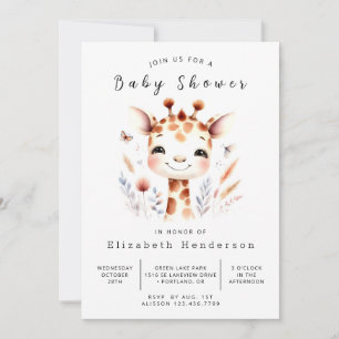 Convites Chá de fraldas Rustic Custom Giraffe