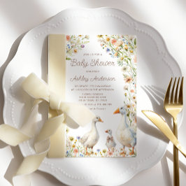 Convites Chá de fraldas Rustic Goose Family