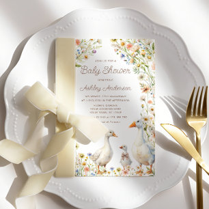 Convites Chá de fraldas Rustic Goose Family