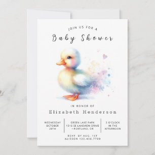 Convites Chá de fraldas Rustic Imintable Duck