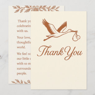 Convites Chá de fraldas Rustic Minimalist Stork