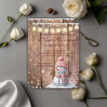 Chá de fraldas Rustic Modern Elegante Snowman