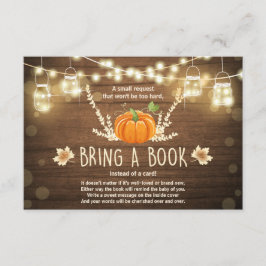 Convites Chá de fraldas Rustic Pumpkin Traga um Livro