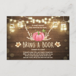 Convites Chá de fraldas Rustic Pumpkin Traga um Livro