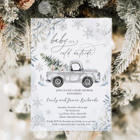 Chá de fraldas Rustic Winter Truck Snowflake
