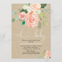 Chá de fraldas rústico de pessegueira floral