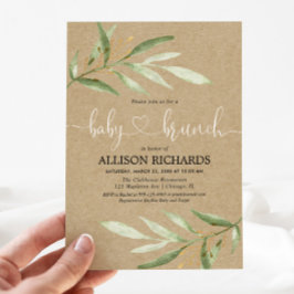 Convites Chá de fraldas rústico neutro para bebês