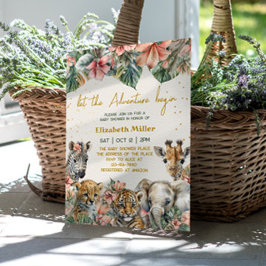 Convites Chá de fraldas Safari Adventure