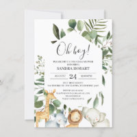 Chá de fraldas Safari do Hexagon Frame Greenery