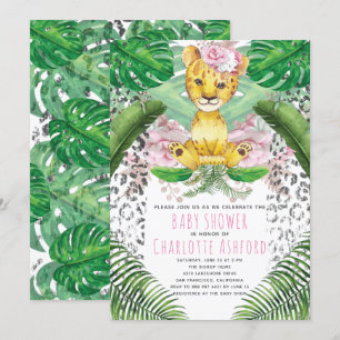 Convites Chá de fraldas Safari Garota Ilustradora