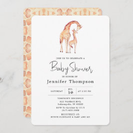 Convites Chá de fraldas Safari Giraffe