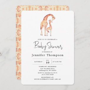 Convites Chá de fraldas Safari Giraffe
