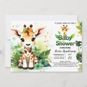 Convites Chá de fraldas Safari Giraffe de Wild One