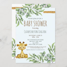 Convites Chá de fraldas Safari Selgle Giraffe