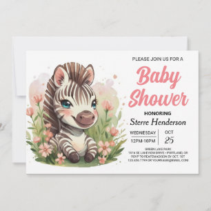 Convites Chá de fraldas Safari Zebra Whimsso Encantado