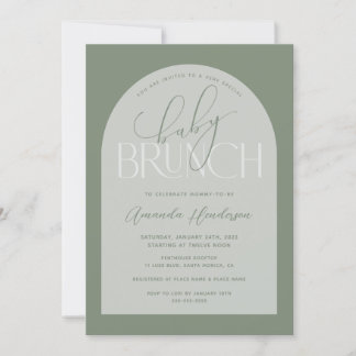 Convites Chá de fraldas Sage Green Baby Brunch