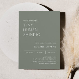 Convites Chá de fraldas Sage HARLOW Tiny Human Shindig