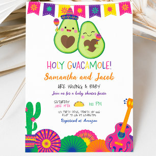 Convites Chá de fraldas Santa Guacamole