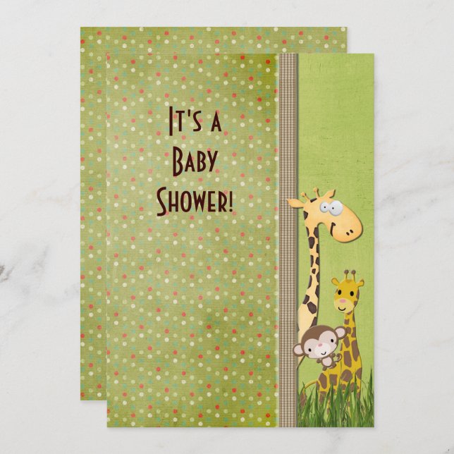 Convites Chá de fraldas Selva (Frente/Verso)