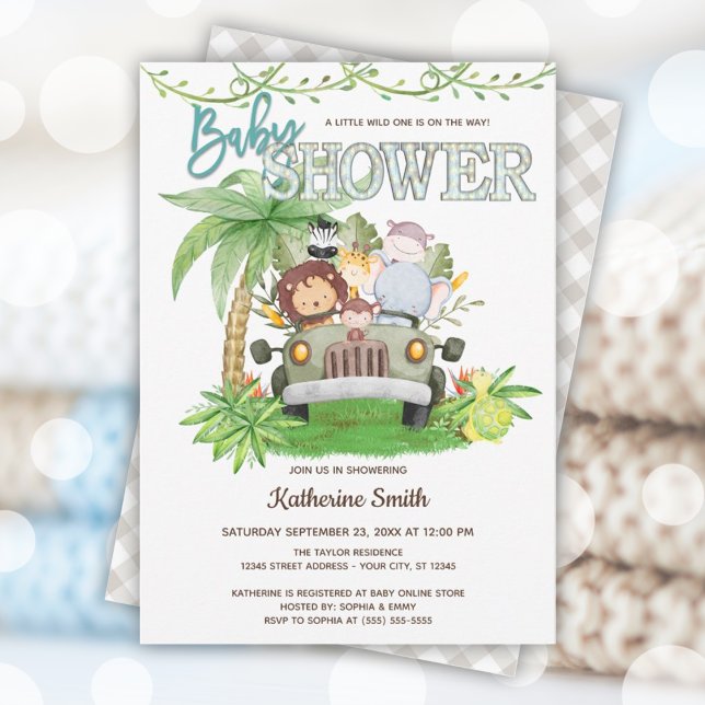 Convites Chá de fraldas Selvagem (Wild One Baby Shower Invitation)