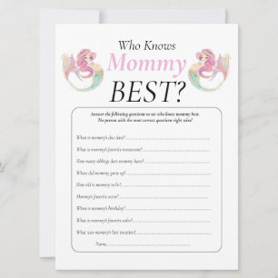 Convites Chá de fraldas Sereia Mamãe Bebê Sob O Mar